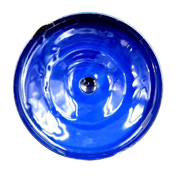 Vintage Blue Enamelware Graniteware Cream Milk Can, Perfect Canister Size - Picture 7 of 12